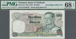 Thailand: 20 Baht ND(1981) P. 88 With Very Rare And Exceptional Serial Number #1234567 As Well As Pe - Thaïlande
