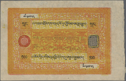 Tibet: 100 Srang ND(1942-59), P.11 Excellent Condition With A Few Folds Only And Tiny Spot At Right - Altri – Asia