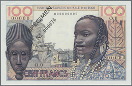 Togo: Institut D'Émission De L'Afrique Occidentale Française Et Du Togo 100 Francs 1956/57 SPECIMEN, - Togo