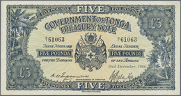 Tonga: Government Of Tonga - Treasury Note 5 Pounds December 2nd 1966, P.12d In Excellent Condition - Tonga