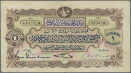 Turkey / Türkei: Pair With 1 Livre Tuque L.1332 (1914) Issued Note With Serial Number P.68a (F+) And - Turkije