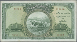 Turkey / Türkei: 1 Livre L. AH1341 (1926), Series 2, P.119, Still Strong Paper With Several Folds An - Turchia