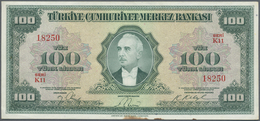 Turkey / Türkei: 100 Lira ND(1947) P. 149, Center Fold, Light Handling In Paper And A Stain At Lower - Turchia