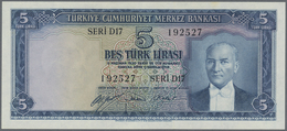 Turkey / Türkei: 5 Lirasi L. 1930 (1951-1961) "Atatürk" - 5th Issue, P.154, Lightly Wavy Paper And A - Turquie