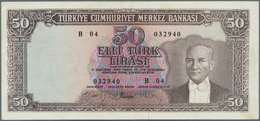 Turkey / Türkei: 50 Lira L. 1930 (1951-1961), P.166, Lightly Toned Paper With A Few Minor Spots And - Turchia