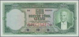 Turkey / Türkei: 500 Lirasi L. 1930 (1951-1961) "Atatürk" - 5th Issue SPECIMEN, P.171s In Perfect UN - Turquie