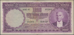 Turkey / Türkei: 1000 Lirasi L. 1930 (1951-1961) "Atatürk" - 5th Issue, P.172, Rare Note In Good Ori - Turquie