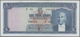 Turkey / Türkei: 5 Lirasi L. 1930 (1951-1965) "Atatürk" - 5th Issue, P.173 With A Vertical Fold At C - Turquie