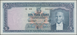 Turkey / Türkei: 5 Lira L.1930 (1951-65), P.173, Vertically Folded, Some Other Minor Creases And A F - Turchia