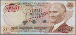 Turkey / Türkei: 20 Lirasi L. 1930 (1966-1969) "Atatürk" - 5th & 6th Issue De La Rue SPECIMEN, P.181 - Turkije