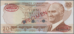 Turkey / Türkei: 20 Lirasi L. 1930 (1966-1969) "Atatürk" - 5th & 6th Issue De La Rue SPECIMEN, P.181 - Turkey