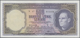 Turkey / Türkei: 500 Lirasi L. 1930 (1966-1969) "Atatürk" - 5th & 6th Issue, P.183, Very Nice Note W - Turkije