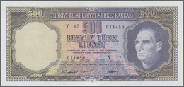 Turkey / Türkei: 500 Lirasi L. 1930 (1966-1969) "Atatürk" - 5th & 6th Issue, P.183, Very Nice Note W - Turkey