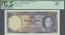 Turkey / Türkei: 500 Lira L.1930 (3.6.1968), P.183 With A Few Minor Spots At Right Border And Tiny F - Turquie