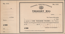 Uganda: Booklet With One 1000 Pounds Treasury Bill Check Form Of The Uganda Protectorate With Perfor - Oeganda