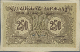 Ukraina / Ukraine: 250 Karbovanez 1918 P. 39a Miscut Borders, Handling And Dints In Paper, Condition - Ucraina