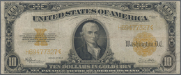 United States Of America: 10 Dollars 1922 Gold Certificate P. 273, Used With Folds, Creases And Stai - Autres & Non Classés