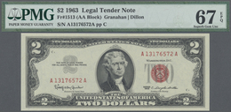 United States Of America: 2 Dollars 1963 Fr#1513 AA Block, Condition: PMG Graded 67 Superb GEM UNC E - Other & Unclassified