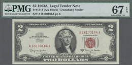 United States Of America: 2 Dollars 1963A Fr#1514 AA Block, Condition: PMG Graded 67 Superb GEM UNC - Other & Unclassified