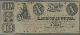 United States Of America: Georgia, Bank Of Augusta 10 Dollars September 3rd 1836, P.NL, Lightly Tone - Andere & Zonder Classificatie