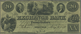 United States Of America: Virginia, Exchange Bank 20 Dollars May 5th 1858, P.NL, Lightly Toned Paper - Andere & Zonder Classificatie