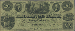 United States Of America: Virginia, Exchange Bank 20 Dollars May 5th 1858, P.NL, Lightly Toned Paper - Altri & Non Classificati