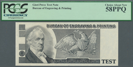 United States Of America: Test Note BUREAU OF ENGRAVING AND PRINTING, Giori Press, First Time Appear - Andere & Zonder Classificatie