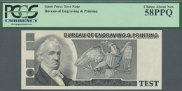 United States Of America: Test Note BUREAU OF ENGRAVING AND PRINTING, Giori Press, First Time Appear - Altri & Non Classificati