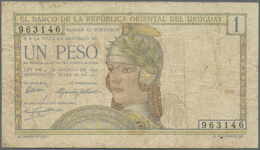 Uruguay: 1 Peso 1930 P. 17 In Used Condition With Folds And Creases, Stained Paper, But No Holes Or - Uruguay