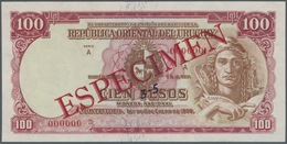 Uruguay: 100 Pesos 1939 Specimen P. 39s, Zero Serial Numbers, Red Specimen Overprint, Light Handling - Uruguay