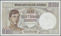 Yugoslavia / Jugoslavien: 10.000 Dinara 1936, P.34, Very Nice Looking Banknote With Bright Colors An - Joegoslavië