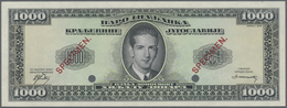 Yugoslavia / Jugoslavien: Not Issued Banknote 5 Dinara Series 1943 Specimen, P.35As, In Perfect UNC - Joegoslavië