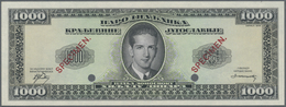 Yugoslavia / Jugoslavien: Not Issued Banknote 5 Dinara Series 1943 Specimen, P.35As, In Perfect UNC - Yugoslavia