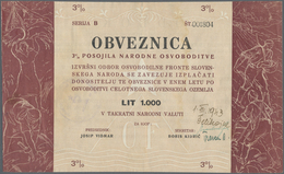 Yugoslavia / Jugoslavien: Committee Of The Slovenian Government Liberty Front 1000 Lit ND(1943), P.S - Joegoslavië