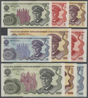 Yugoslavia / Jugoslavien: Set With 9 Not Issued Banknotes Series ND(1981), P.NL,containing 1, 5, 10, - Jugoslavia