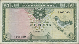 Zambia / Sambia: 1 Pound ND(1964), P.2, Nice Used Condition With Several Folds, Lightly Toned Paper - Zambie