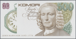 Testbanknoten: Japan / GB: Test Note KOMORI Currency Technology Uniface Intaglio Specimen With Portr - Fictifs & Spécimens