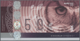 Testbanknoten: Test Note Leonhard Kurz Portrait "Owl 50 K" Offset Printed, Dated 2011, Featuring The - Specimen