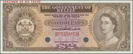 Belize: 2 Dollars 1974-76 SPECIMEN, P.34s In Perfect UNC Condition - Belize
