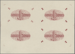 Lithuania / Litauen: Highly Rare Set With An Uncut Sheet Of 4 Pcs Of The Backside Of The 1 Centas 19 - Litauen