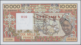 Togo: West African States Letter "T" For Togo 10.000 Francs ND Specimen P. 809Ks With Zero Serial Nu - Togo