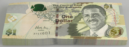 Bahamas: Bundle With 100 Pcs. 1 Dollar 2008 With Running Serial Numbers, P. 71 In UNC Condition. (10 - Bahamas