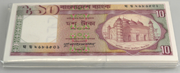 Bangladesh: Origial Bundle Of 100 Pcs 10 Taka ND P. 25c In UNC. (100 Pcs) - Bangladesh