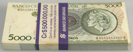 Brazil / Brasilien: Bundle With 100 Pcs. 5000 Cruzeiros ND(1992) With Running Serial Numbers, P.227 - Brazil