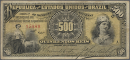 Brazil / Brasilien: Large Lot Of About 750 Banknotes Containing For Example 3x 500 Reis P. 1d, 20 Re - Brasilien