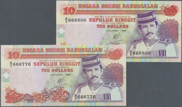 Brunei: Set With 25 Banknotes 10 Ringgit 1995, P.15 With Consecuticve Serial Numbers From 666776 To - Brunei