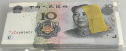 China: Original Bundle Of 100 Pcs 10 Yuan 2005 P. 904 Starting With Serial Number T3C8888801 And Als - Chine
