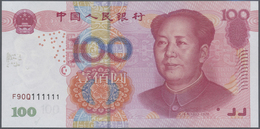 China: Set Of 10 Notes 100 Yuan 2005 P. 907 With Interesting Serial Numbers Containing: F90Q111111, - China