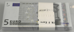 EURO: Original Bundle Of 100 Banknotes 5 Euro 2002 P. 8u, Sign. Trichet, Plate Code Letter L, Serial - Other & Unclassified