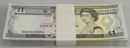 Fiji: Bundle With 100 Pcs. 1 Dollar ND(1991), P.89 With Running Serial Numbers In UNC Condition. (10 - Figi